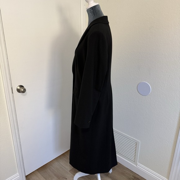 Classiques Entier Women's 10 Black long coat wool blazer style structured - Picture 3 of 14